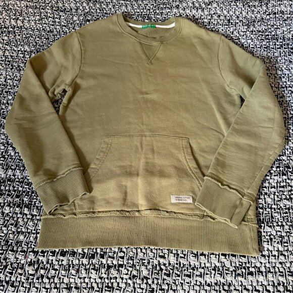United Colors of Benetton Kangaroo Pocket Crew Neck Sweatshirt Kids Size 2XL - Picture 1 of 13
